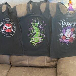 Vixxen Black Graphic Tank Top Trio